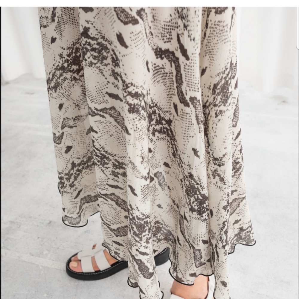 & Other Stories Snake Print Midi Skirt